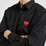Camicia uomo con cuore nera AXB0020 BLACK COMME DES GARCON PLAY 