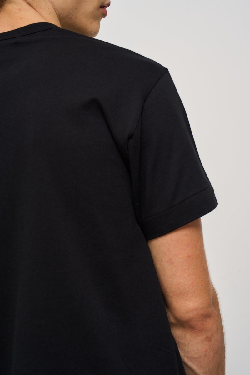 T-shirt uomo nera con cuore rosso AXT108 BLACK COMME DES GARCON PLAY 