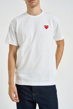 T-shirt uomo bianca con cuore rosso AXT108 WHITE COMME DES GARCON PLAY 