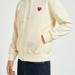Felpa uomo con cappuccio e zip avorio AXT172 IVORY COMME DES GARCON PLAY 
