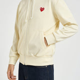 Felpa uomo con cappuccio e zip avorio AXT172 IVORY COMME DES GARCON PLAY 