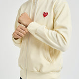 Felpa uomo con cappuccio e zip avorio AXT172 IVORY COMME DES GARCON PLAY 