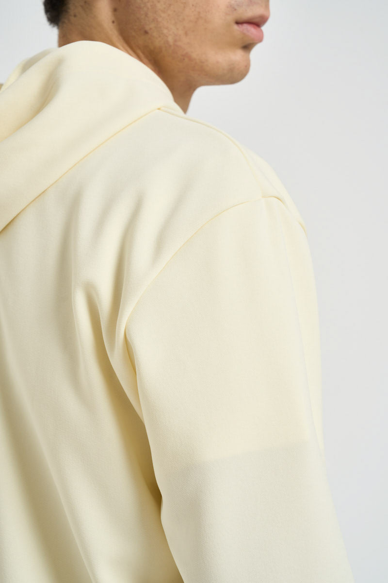 Felpa uomo con cappuccio e zip avorio AXT172 IVORY COMME DES GARCON PLAY 