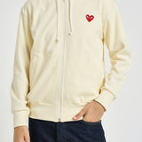Felpa uomo con cappuccio e zip avorio AXT172 IVORY COMME DES GARCON PLAY 