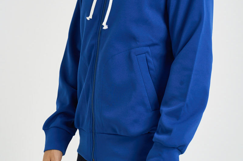 Felpa uomo con cappuccio e zip blu AXT172 NAVY COMME DES GARCON PLAY 