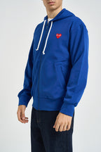 Felpa uomo con cappuccio e zip blu AXT172 NAVY COMME DES GARCON PLAY 