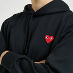 Felpa uomo con cappuccio nera AXT174 BLACK COMME DES GARCON PLAY 
