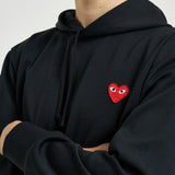 Felpa uomo con cappuccio nera AXT174 BLACK COMME DES GARCON PLAY 