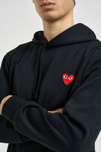 Felpa uomo con cappuccio nera AXT174 BLACK COMME DES GARCON PLAY 