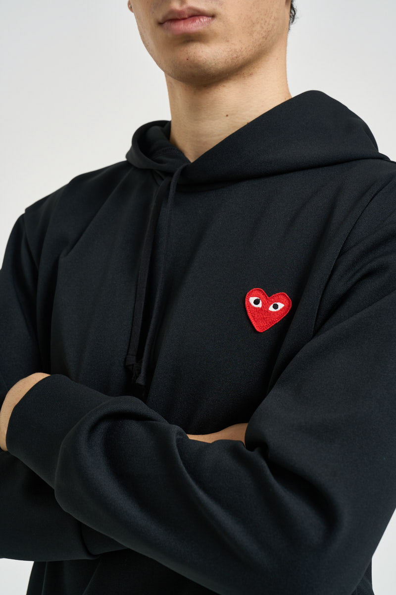 Felpa uomo con cappuccio nera AXT174 BLACK COMME DES GARCON PLAY 