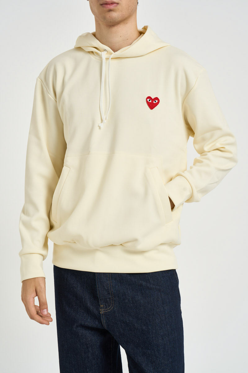 Felpa uomo con cappuccio avorio AXT174 IVORY COMME DES GARCON PLAY 