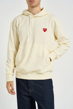Felpa uomo con cappuccio avorio AXT174 IVORY COMME DES GARCON PLAY 