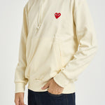 Felpa uomo con cappuccio avorio AXT174 IVORY COMME DES GARCON PLAY 