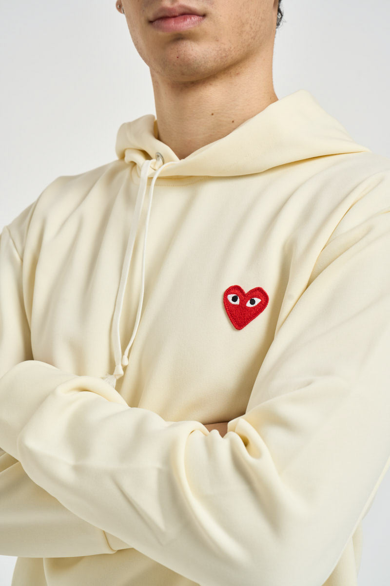 Felpa uomo con cappuccio avorio AXT174 IVORY COMME DES GARCON PLAY 