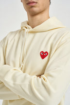 Felpa uomo con cappuccio avorio AXT174 IVORY COMME DES GARCON PLAY 