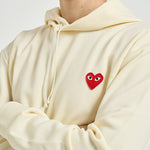 Felpa uomo con cappuccio avorio AXT174 IVORY COMME DES GARCON PLAY 