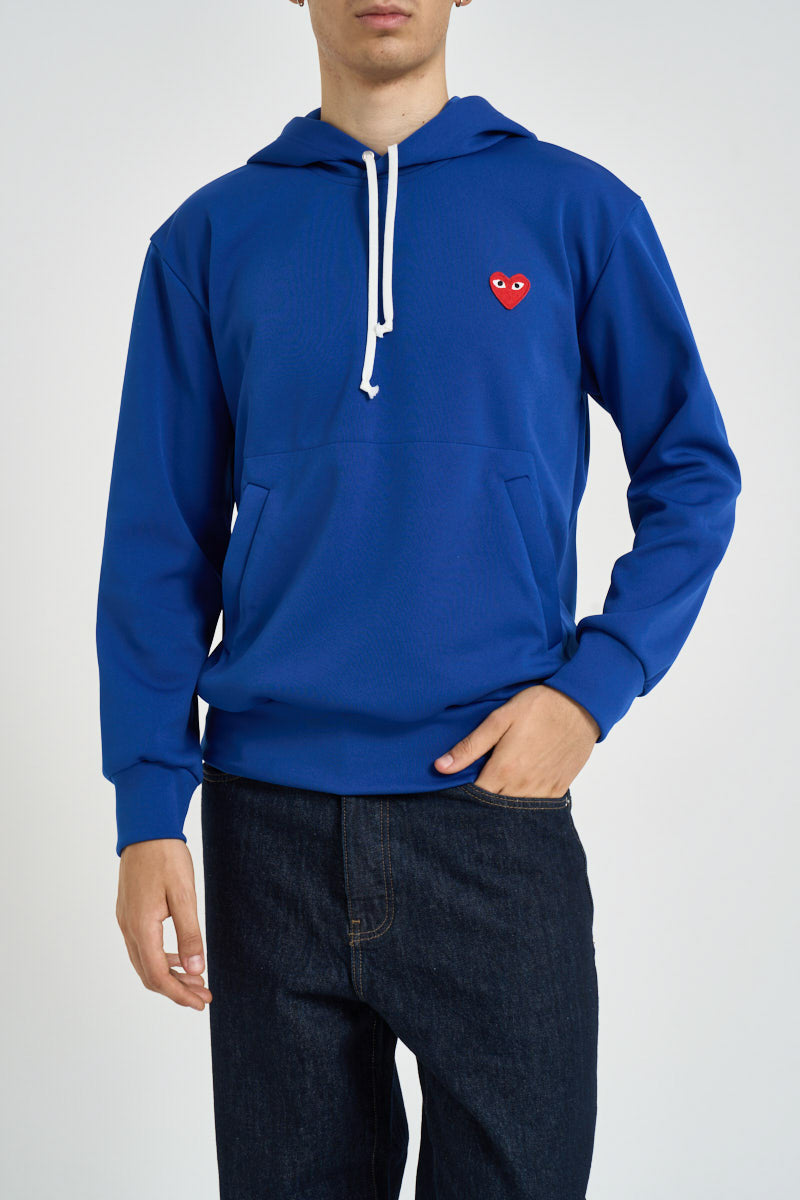 Felpa uomo con cappuccio blu AXT174 NAVY COMME DES GARCON PLAY 