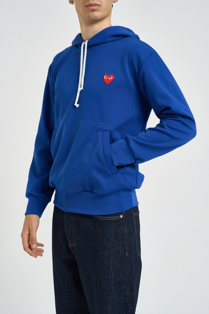 Felpa uomo con cappuccio blu AXT174 NAVY COMME DES GARCON PLAY 