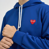 Felpa uomo con cappuccio blu AXT174 NAVY COMME DES GARCON PLAY 