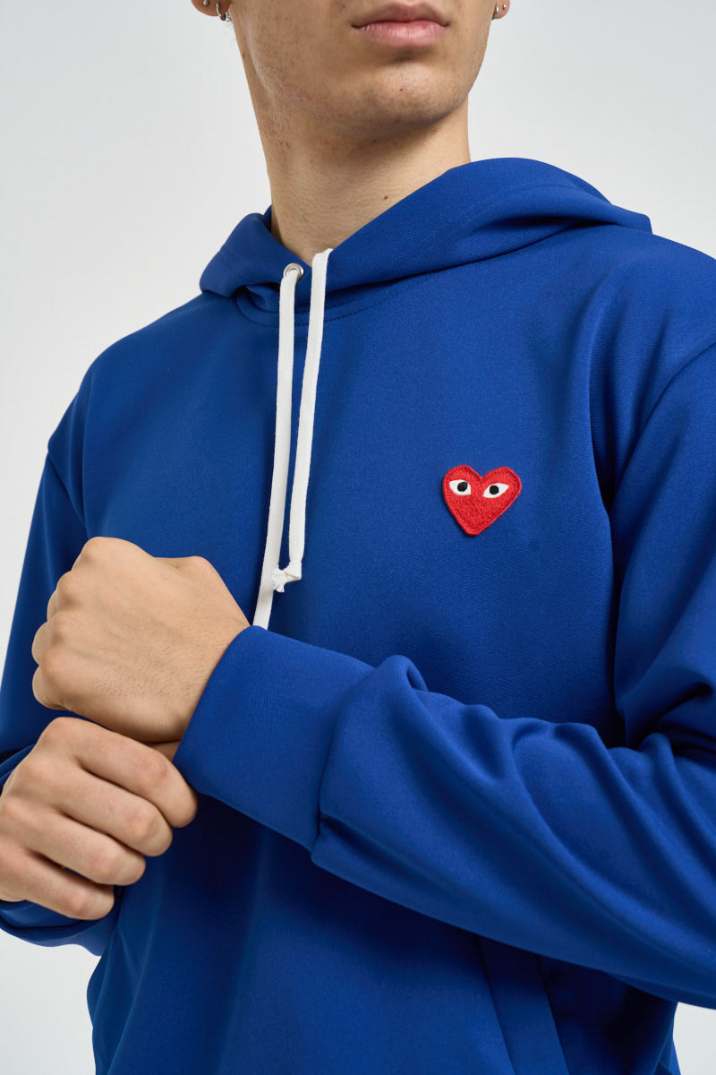 Felpa uomo con cappuccio blu AXT174 NAVY COMME DES GARCON PLAY 