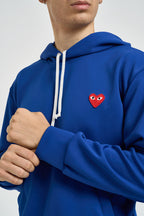 Felpa uomo con cappuccio blu AXT174 NAVY COMME DES GARCON PLAY 