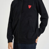 Felpa uomo con cappuccio e zip nera AXT294 BLACK COMME DES GARCON PLAY 