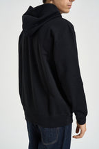 Felpa uomo con cappuccio e zip nera AXT294 BLACK COMME DES GARCON PLAY 