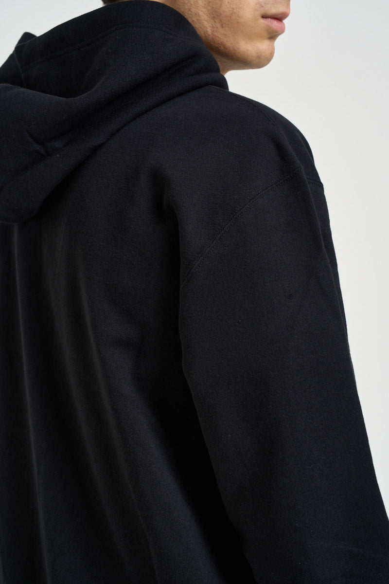 Felpa uomo con cappuccio e zip nera AXT294 BLACK COMME DES GARCON PLAY 