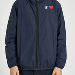 Impermeabile K-Way uomo con cappuccio blu navy AZJ501 NAVY COMME DES GARCON PLAY 
