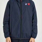 Impermeabile K-Way uomo con cappuccio blu navy AZJ501 NAVY COMME DES GARCON PLAY 