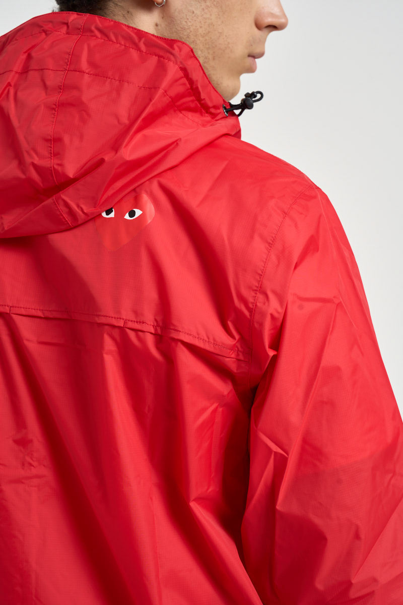 Impermeabile K-Way uomo con cappuccio rosso AZJ501 RED COMME DES GARCON PLAY 
