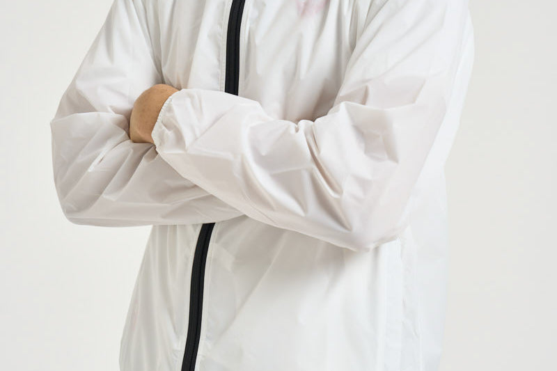 Impermeabile K-Way uomo con cappuccio bianco AZJ501 WHITE COMME DES GARCON PLAY 