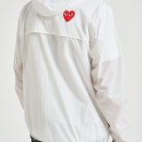 Impermeabile K-Way uomo con cappuccio bianco AZJ501 WHITE COMME DES GARCON PLAY 