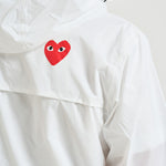 Impermeabile K-Way uomo con cappuccio bianco AZJ501 WHITE COMME DES GARCON PLAY 