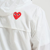 Impermeabile K-Way uomo con cappuccio bianco AZJ501 WHITE COMME DES GARCON PLAY 