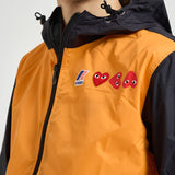 Giacca uomo con cappuccio arancione e nera AZJ505 ORANGEBLACK COMME DES GARCON PLAY 