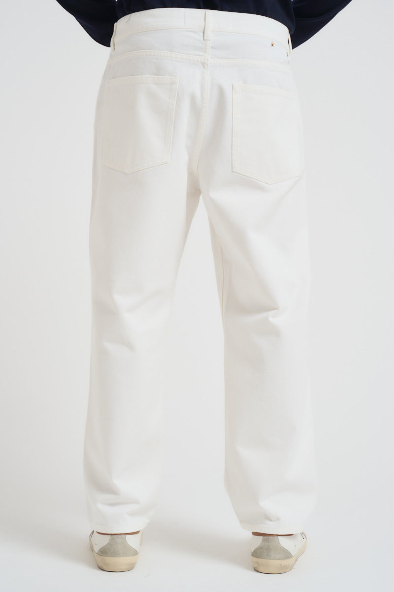 Jeans uomo dritto in denim bianco GMP01186 P00098010190 GOLDEN GOOSE 