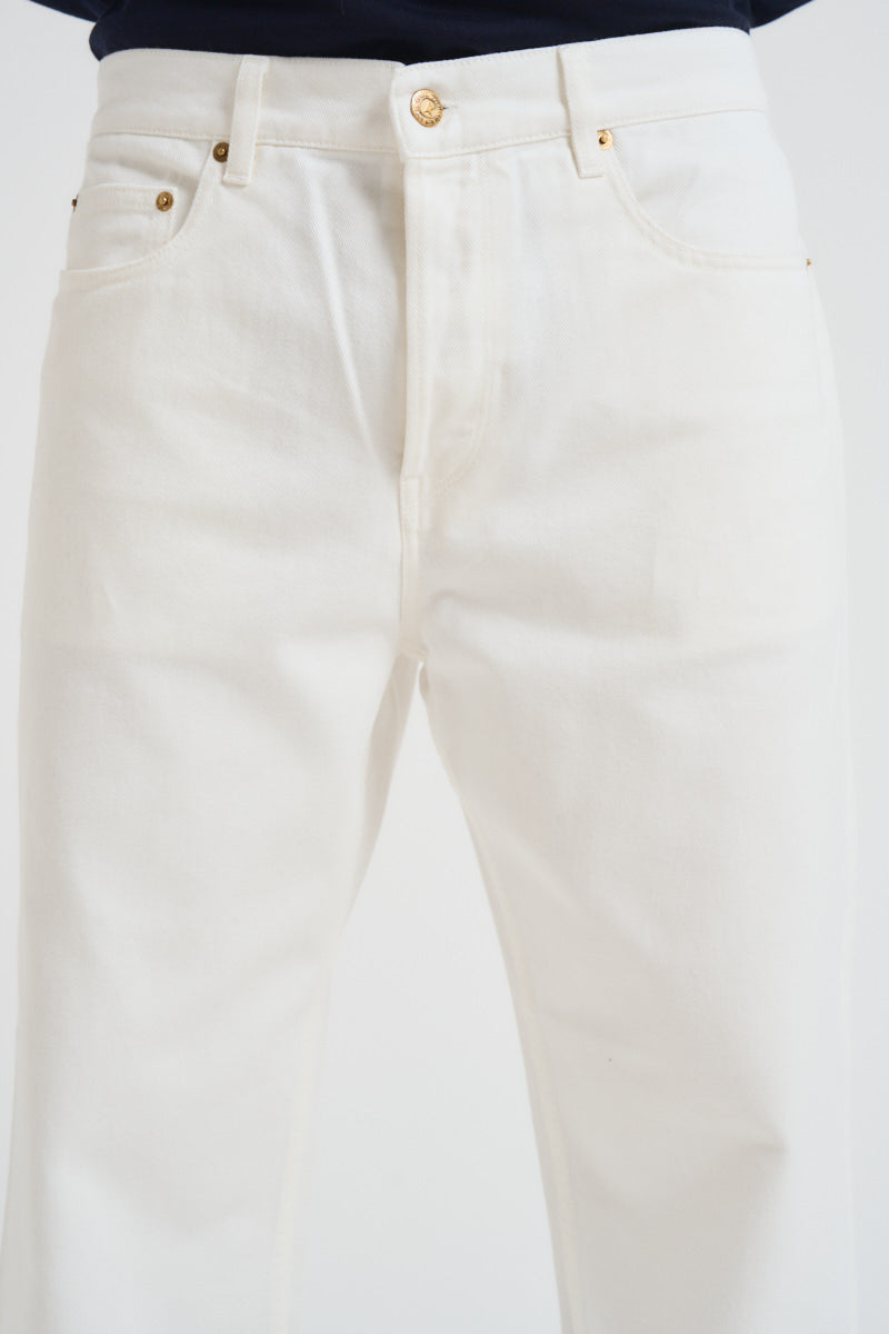 Jeans uomo dritto in denim bianco GMP01186 P00098010190 GOLDEN GOOSE 