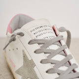 Sneakers donna Super-Star bianche e rosa GWF00102 F00256910914 GOLDEN GOOSE 