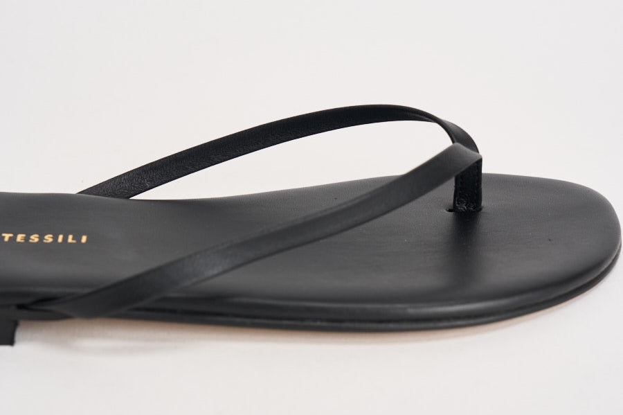 Sandalo donna infradito in pelle nera 10165 MORO ACCADEMIE TESSILI 