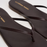 Sandalo donna infradito in pelle nera 10165 MORO ACCADEMIE TESSILI 