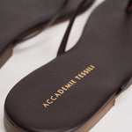 Sandalo donna infradito in pelle nera 10165 MORO ACCADEMIE TESSILI 