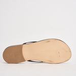 Sandalo donna infradito in pelle nera 10165 MORO ACCADEMIE TESSILI 