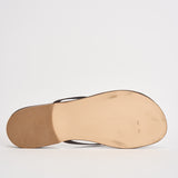 Sandalo donna infradito in pelle nera 10165 MORO ACCADEMIE TESSILI 