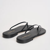 Sandalo donna infradito in pelle marrone 10165 NERO ACCADEMIE TESSILI 