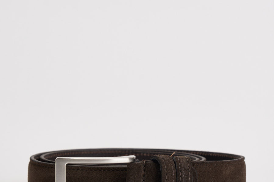 Cintura uomo in suede moro 527/35CAM MORO ACCADEMIE TESSILI 
