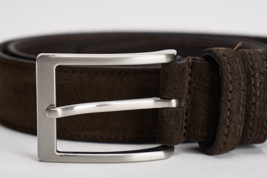Cintura uomo in suede moro 527/35CAM MORO ACCADEMIE TESSILI 