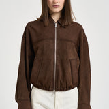 Giacca donna in suede marrone 7957 CACAO ACCADEMIE TESSILI 