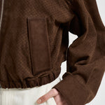 Giacca donna in suede marrone 7957 CACAO ACCADEMIE TESSILI 