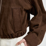 Giacca donna in suede marrone 7957 CACAO ACCADEMIE TESSILI 